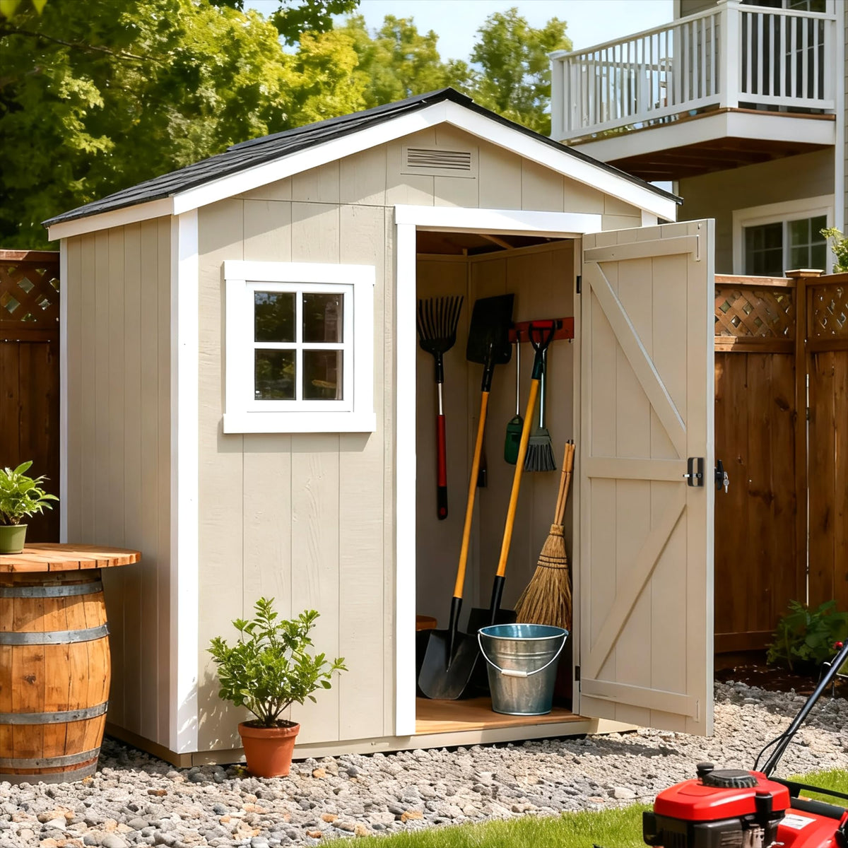 SKYSEN D-handle for lock provides easy operation on shed doors.