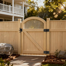 SKYSEN gate latch on vinyl fence post shows versatile compatibility