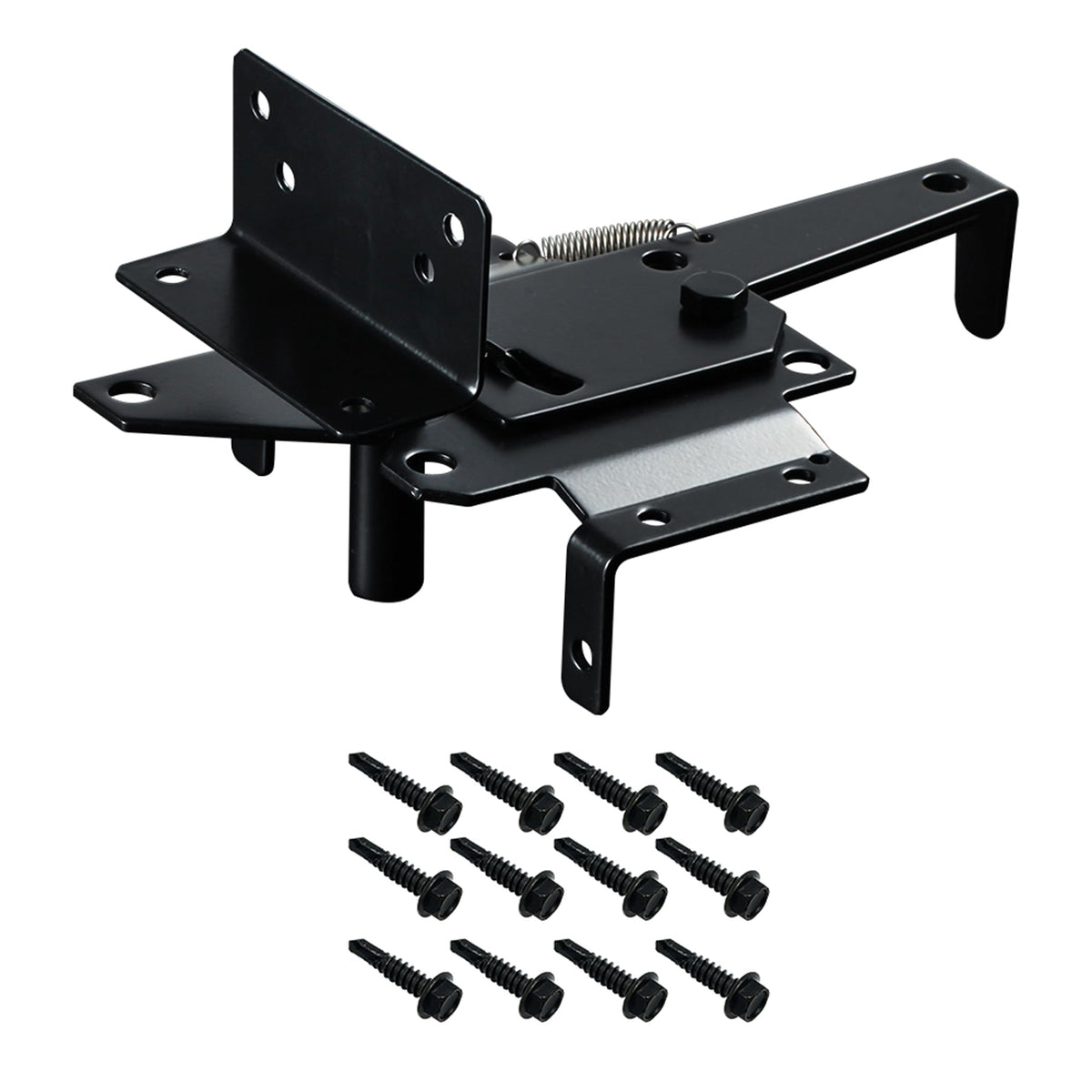 SKYSEN gate latch on wood fence post demonstrates reliable operation