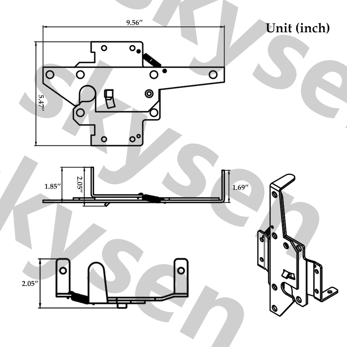 SKYSEN instruction sheet helps you mount the latch accurately
