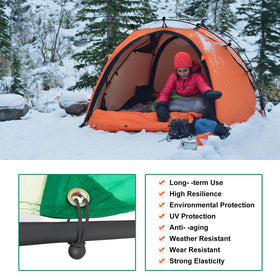 Skytened camping ball bungee cords ideal for tents and shelters.