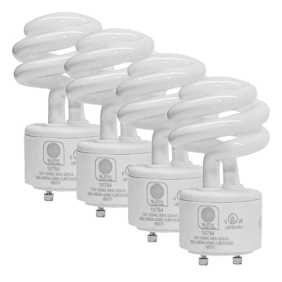 SLEEKLIGHTING 13W GU24 bulb pack 4 for energy-efficient lighting.