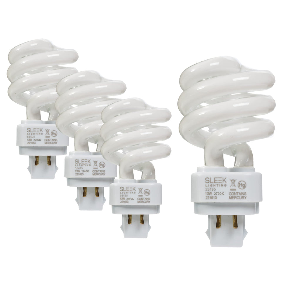 SLEEKLIGHTING 13W T3 CFL front view shows energy efficient warm light