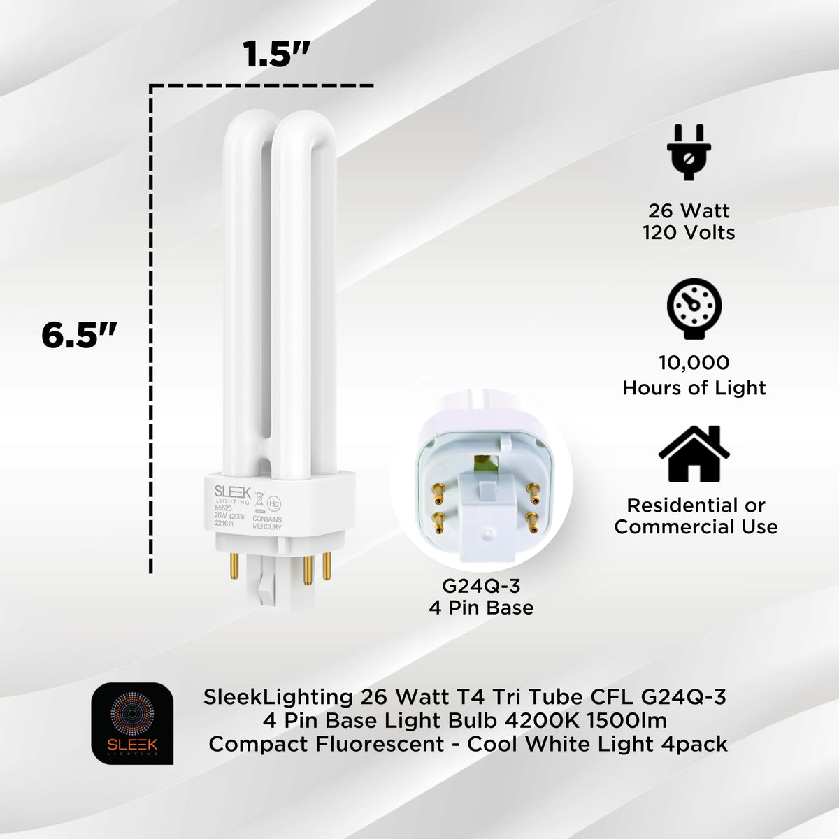 SLEEKLIGHTING 4-pack CFL box, convenient replacement option for multiple rooms.