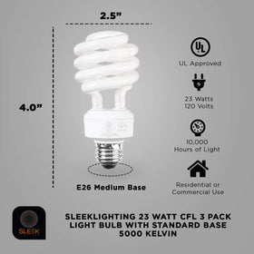 SLEEKLIGHTING 5000K daylight bulb provides crisp daylight glow for kitchens and workspaces.