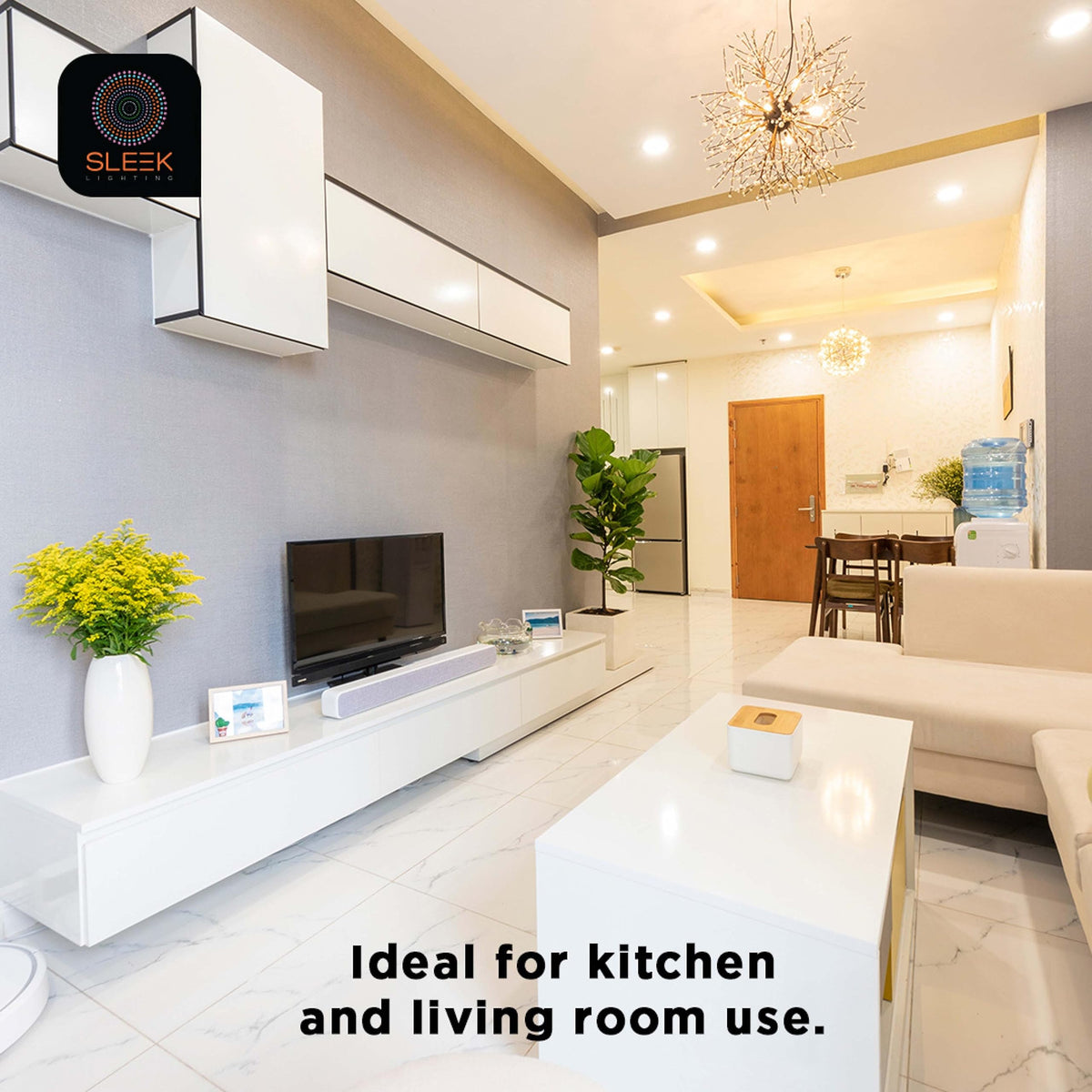 SLEEKLIGHTING flicker-free LED bulb provides steady, comfortable lighting.