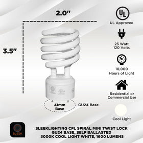 SLEEKLIGHTING four-pack GU24 CFL bulbs simplify upgrading multiple fixtures at once.