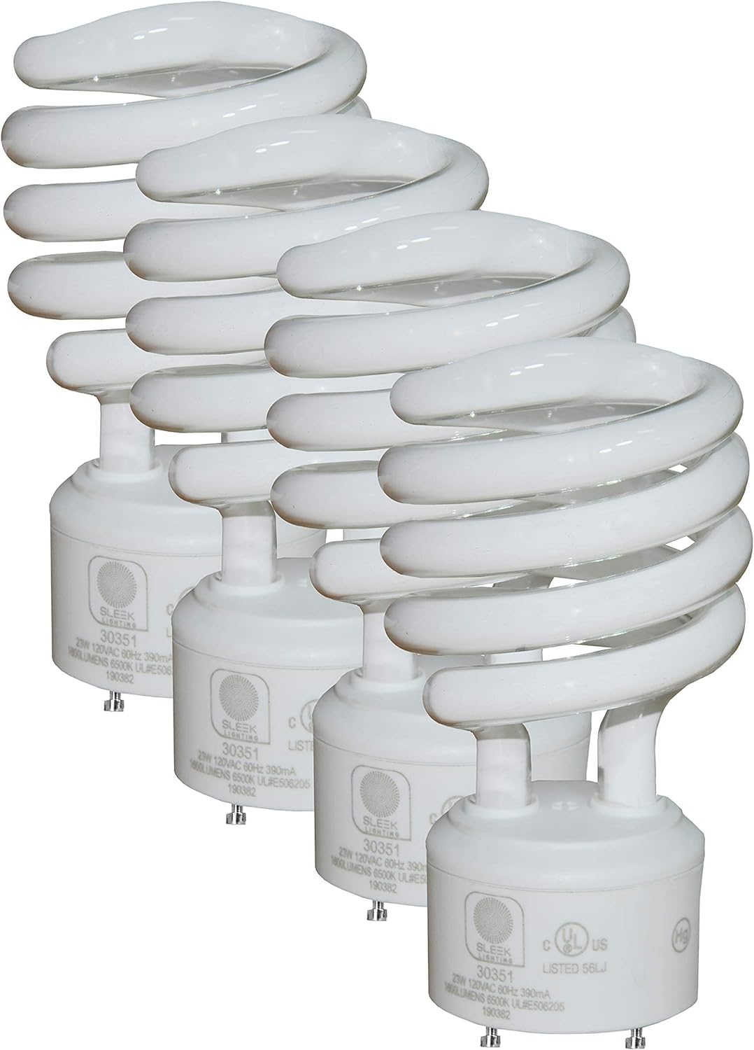 SLEEKLIGHTING GU24 base 2-pin twist-lock bulb ready for quick, energy-efficient replacements.