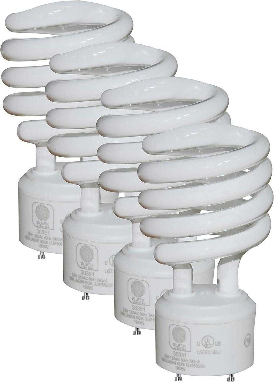 SLEEKLIGHTING GU24 base 2-pin twist-lock bulb ready for quick, energy-efficient replacements.