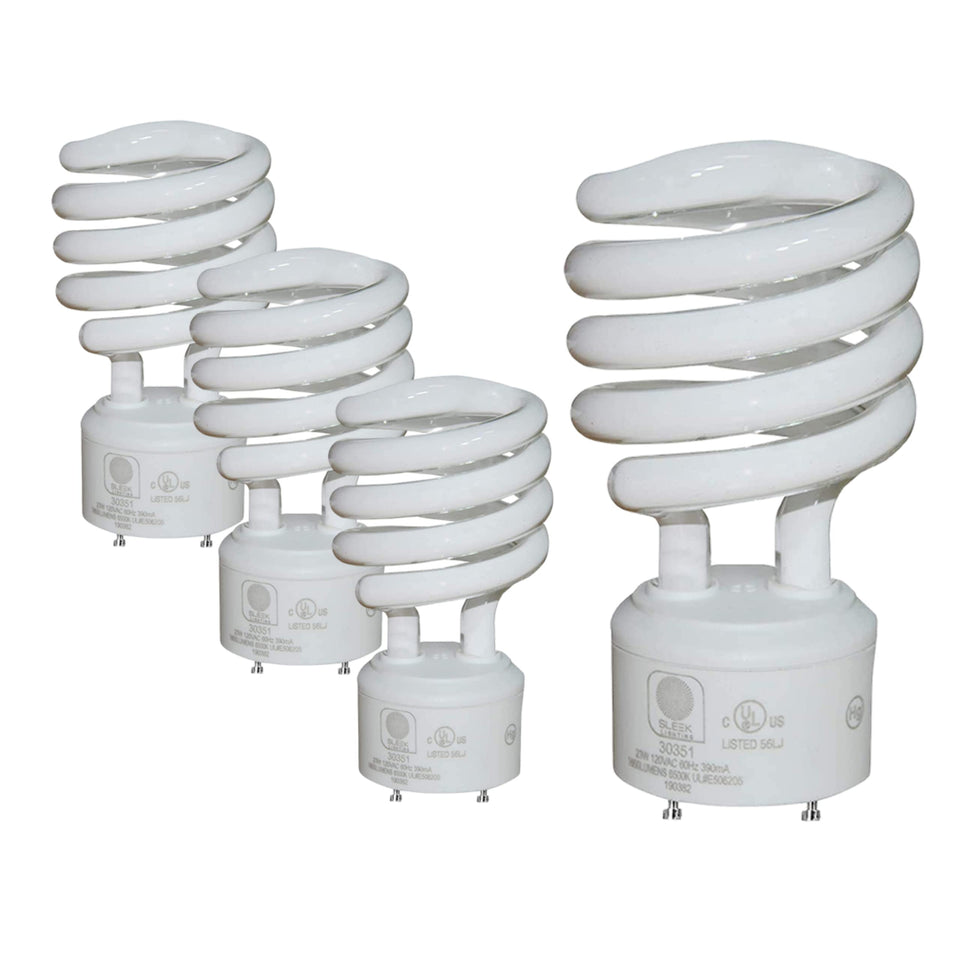SLEEKLIGHTING GU24 base 23W four-pack provides 1600lm brightness for energy efficiency