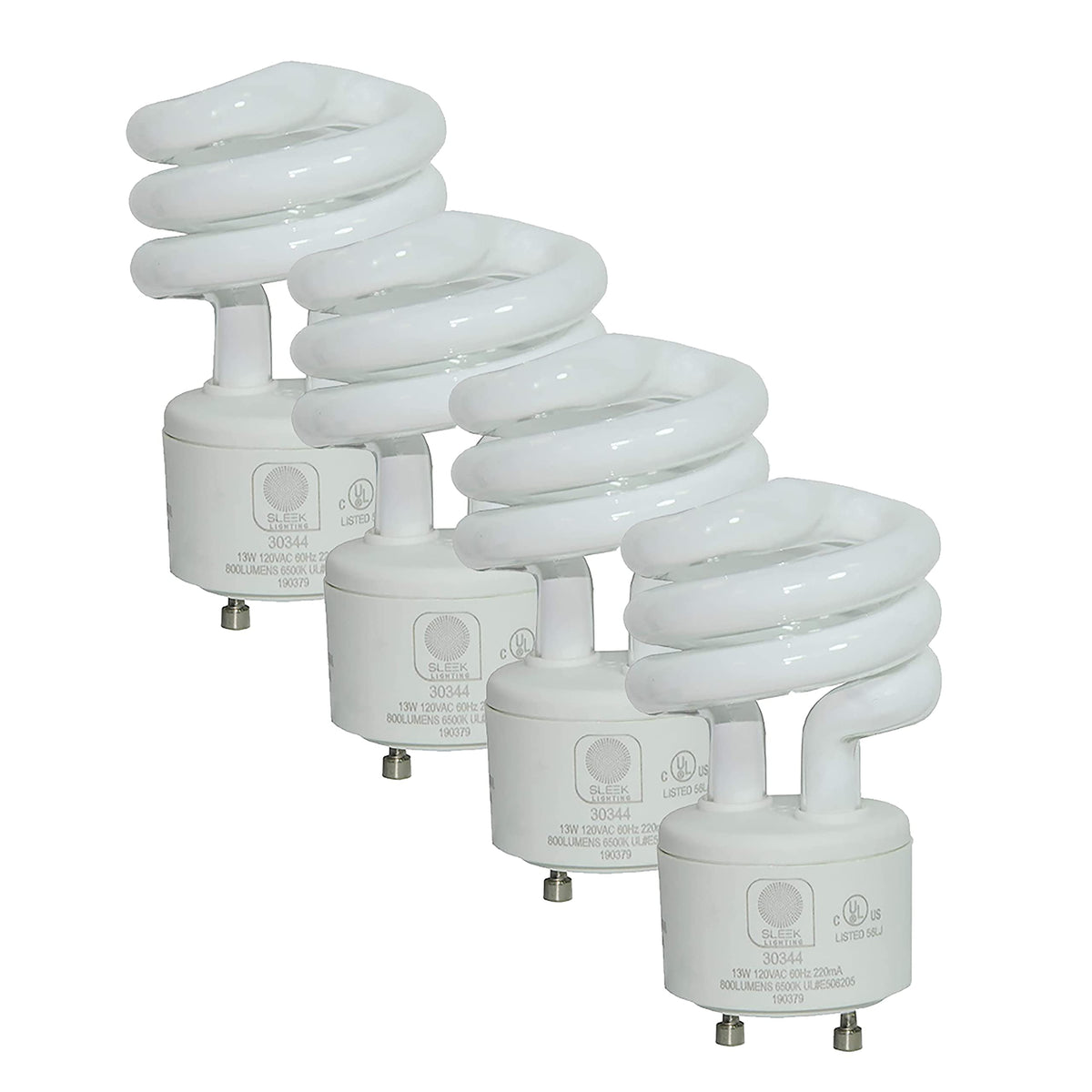 SLEEKLIGHTING GU24 base bulbs 4-pack for energy-efficient lighting.