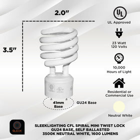 SLEEKLIGHTING compact twist-lock spiral design for easy installation