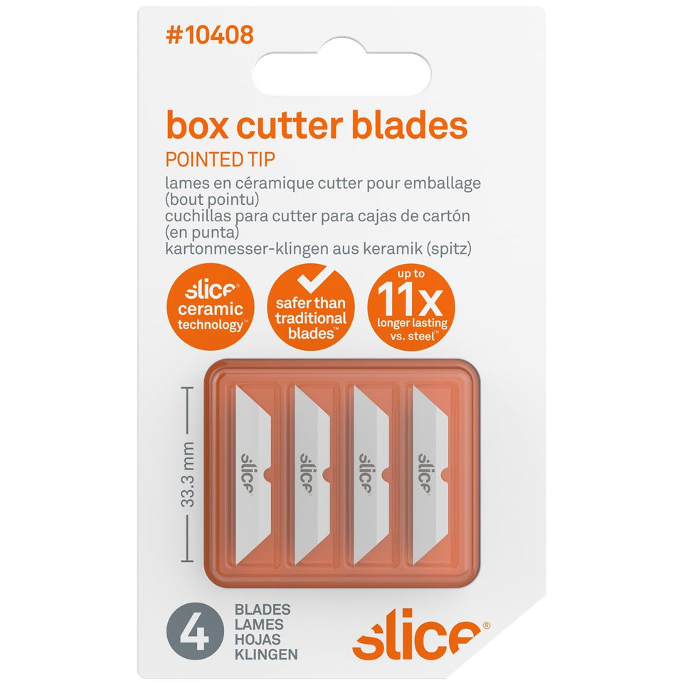 Slice 10408 ceramic replacement blade in box for safe, ready-to-use replacement.
