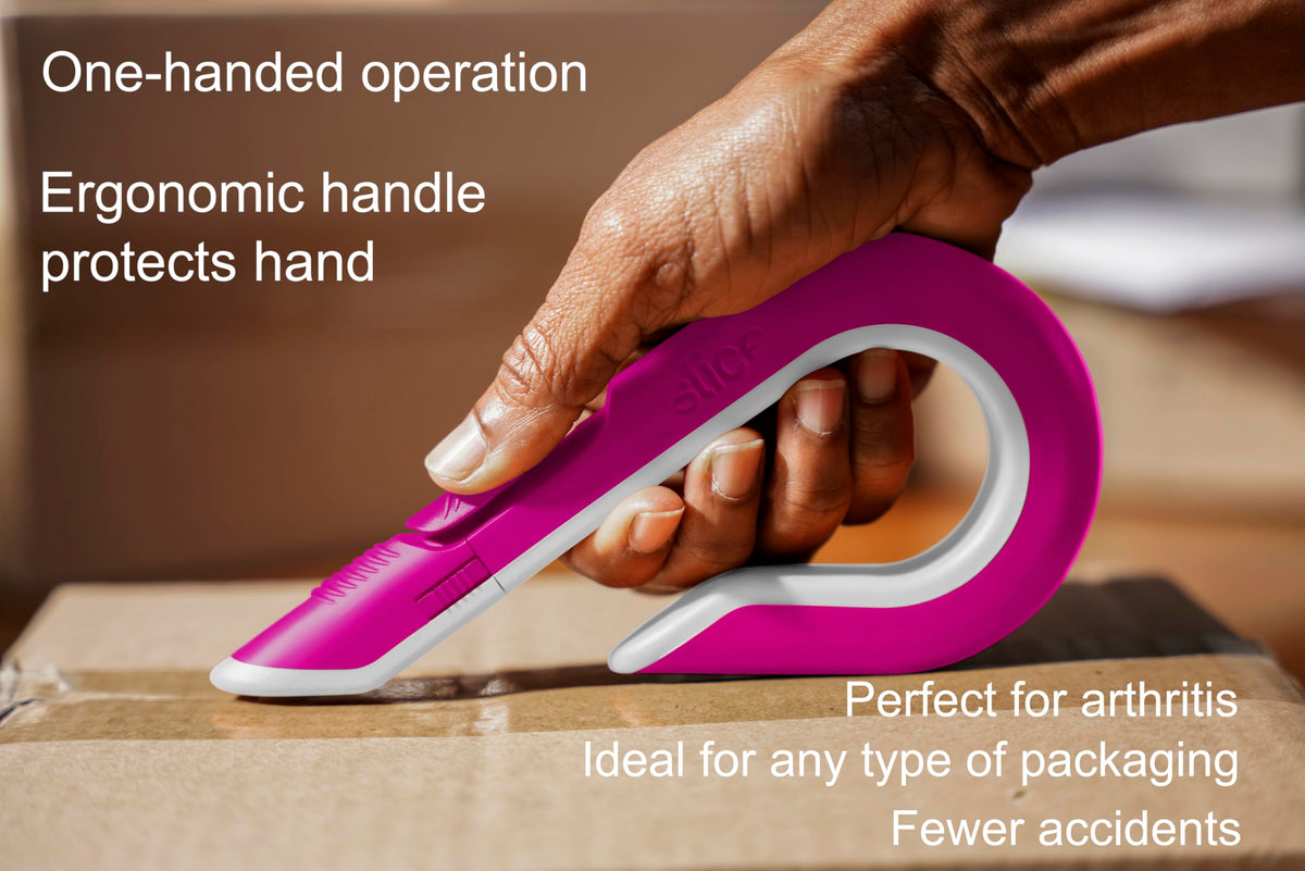Slice ceramic blade resists rust and lasts longer than metal.
