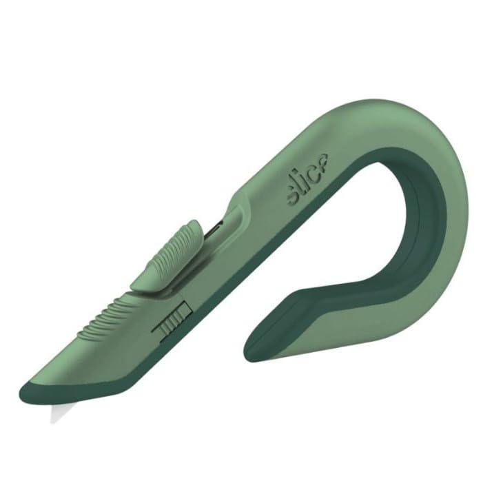 Slice box cutter with ergonomic handle for precise cuts.