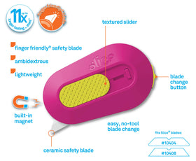 Slice Mini Box Cutter magnet on fridge shows handy storage