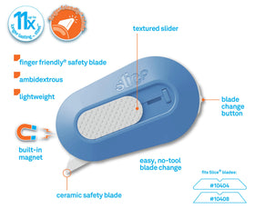 Slice Mini Box Cutter safety edge showcases finger-friendly design for safe opening.