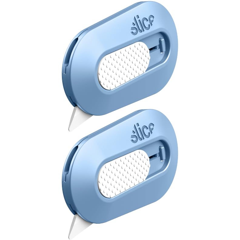Slice Mini Box Cutter Sky two-pack, ready for quick, safe packaging tasks.
