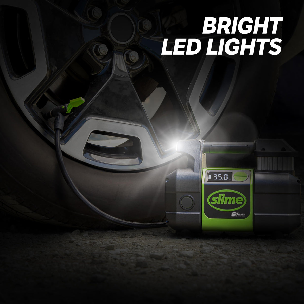 Slime inflator capable of topping up three tires per charge