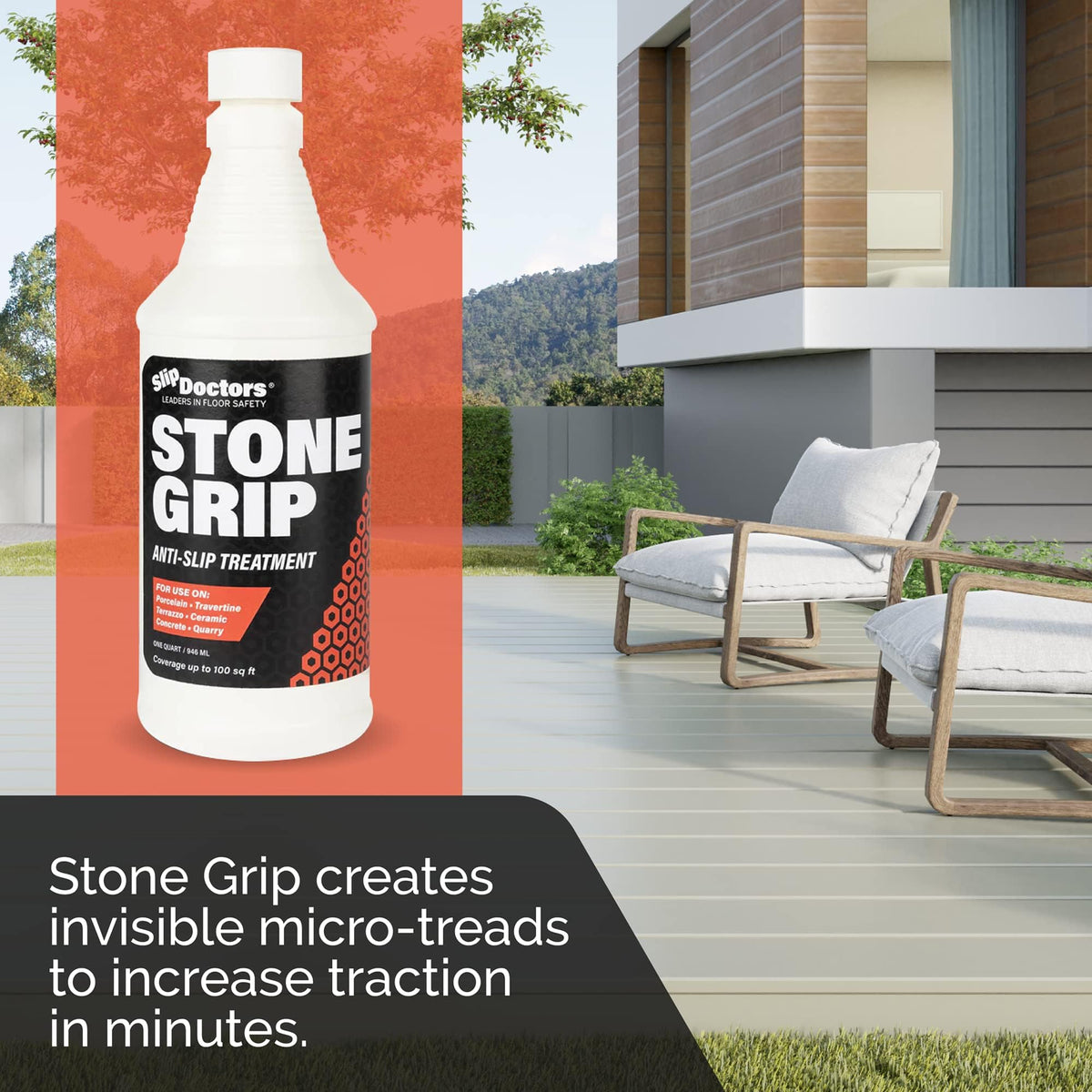 Slip Doctors Stone Grip Industrial surface aftercare with standard cleaner.