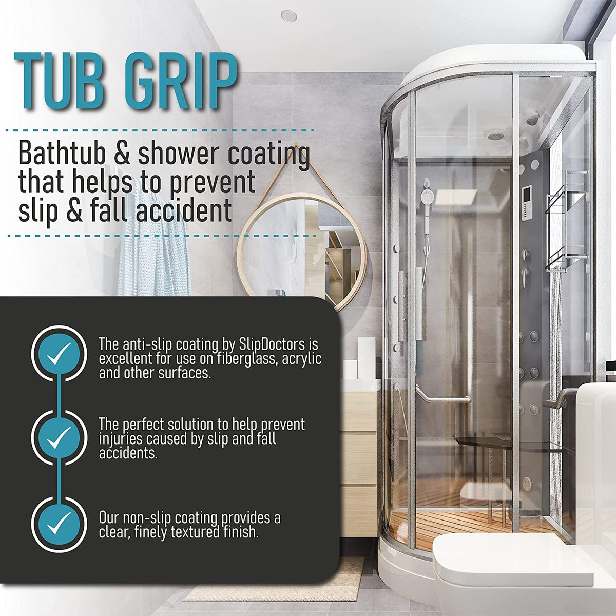 SlipDoctors Tub Grip creates a barefoot-friendly texture on tubs and showers.