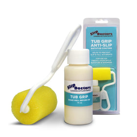 SlipDoctors Tub Grip coats fiberglass tubs with a clear, non-slip texture for safer steps.