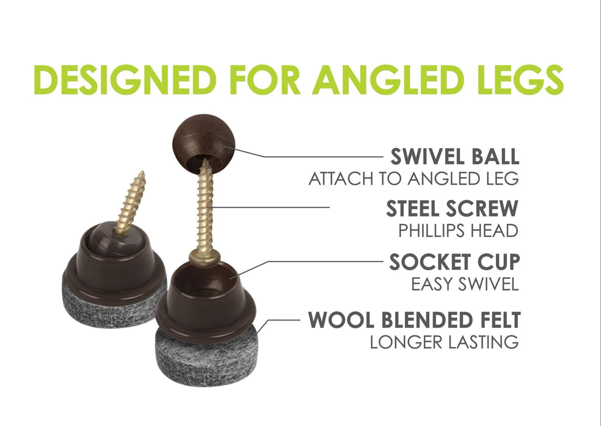 Slipstick GorillaFelt 1-inch round screw-on glides add height and floor protection