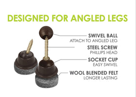 Slipstick GorillaFelt 1-inch round screw-on glides add height and floor protection