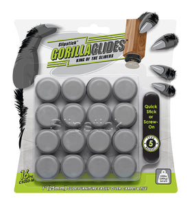Slipstick GorillaGlides 1-inch round glide protects floors during chair movement.
