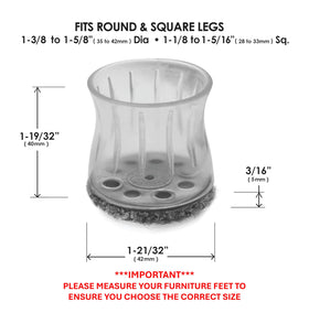 Clear sleeve protection on outdoor berber pads for durable furniture feet.