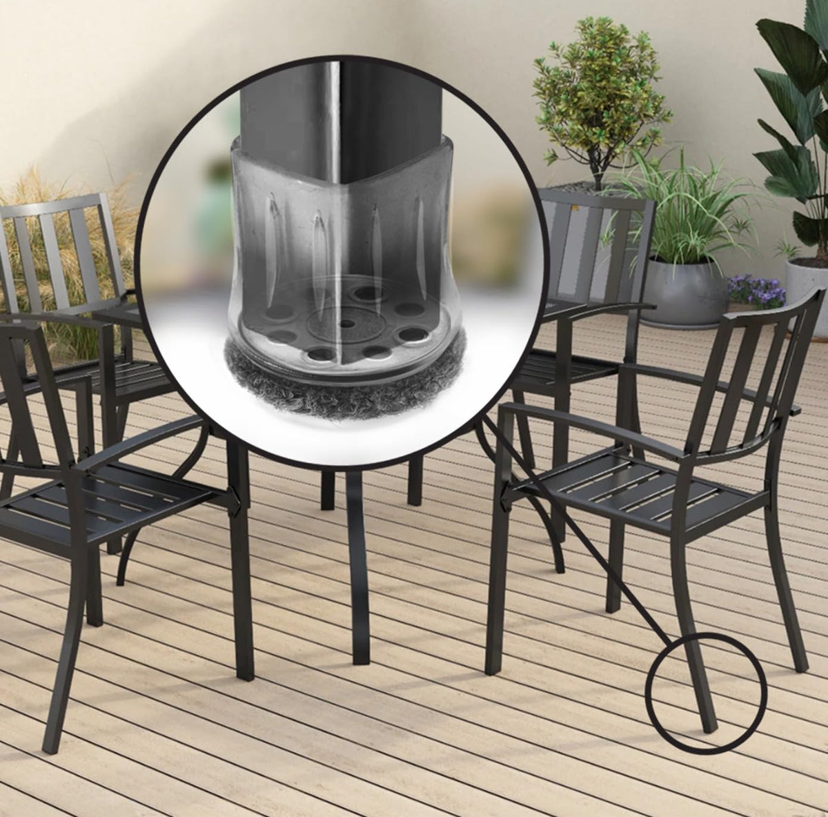 Slipstick GorillaOutdoor square-legs fit range shows compatibility with square furniture legs.