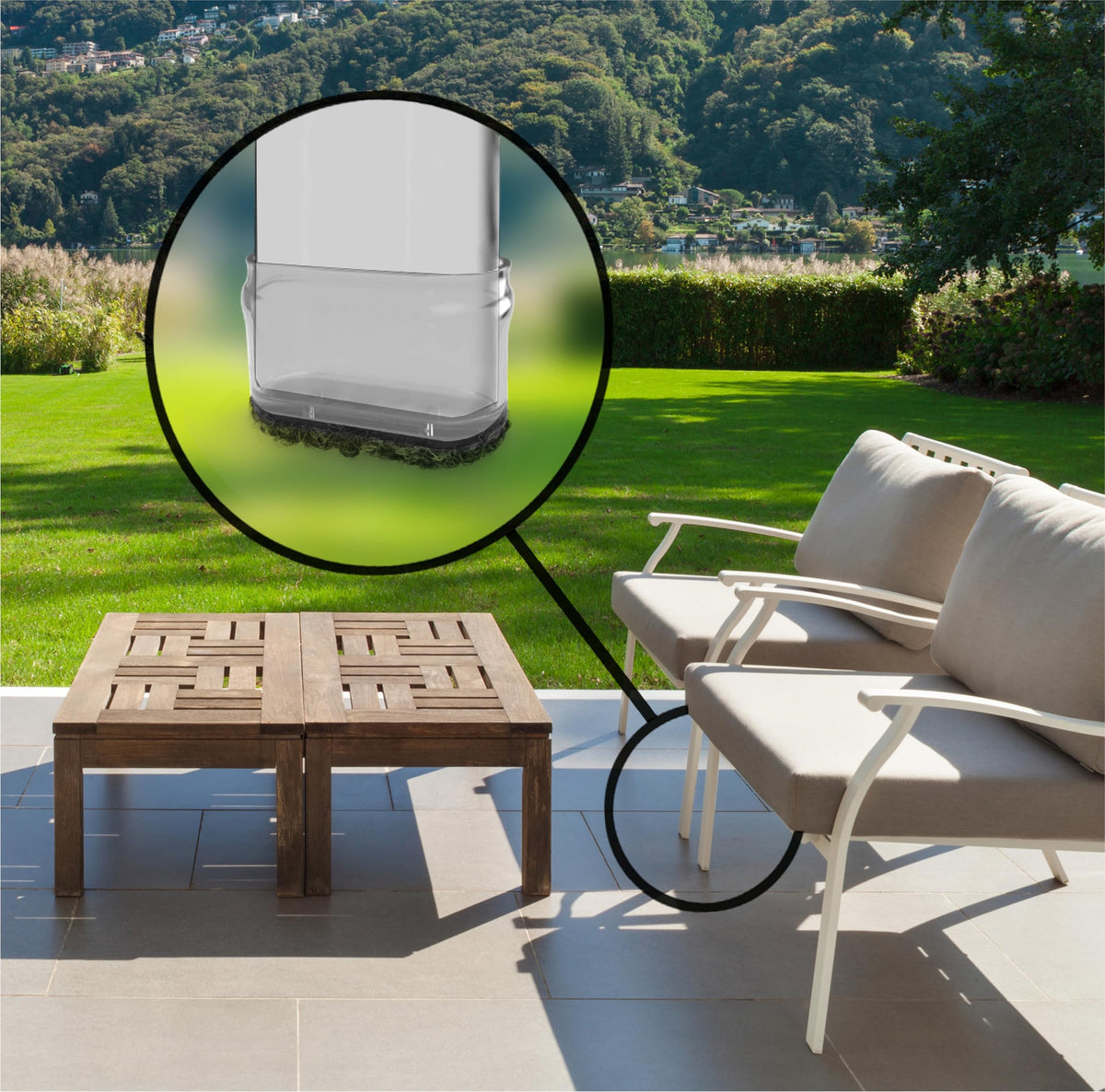 Slipstick GorillaOutdoor weatherproof pads protect outdoor furniture from the elements.