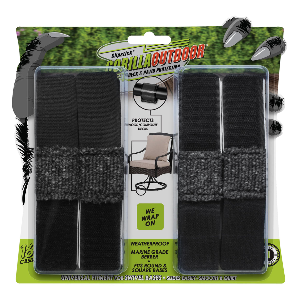 Slipstick GorillaOutdoor wrap-around pad on round tubular legs protects floors while moving furniture.
