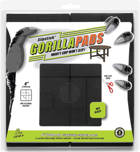 Slipstick GorillaPads 4-inch square top view with strong grip for hard floors.