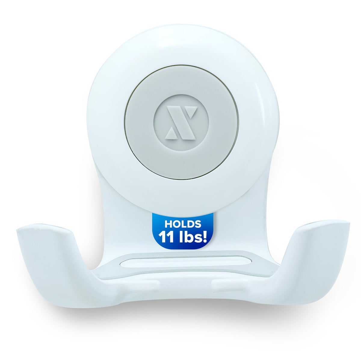 SlipX Solutions Power Lock suction cup hook securely holds towels on the shower wall.