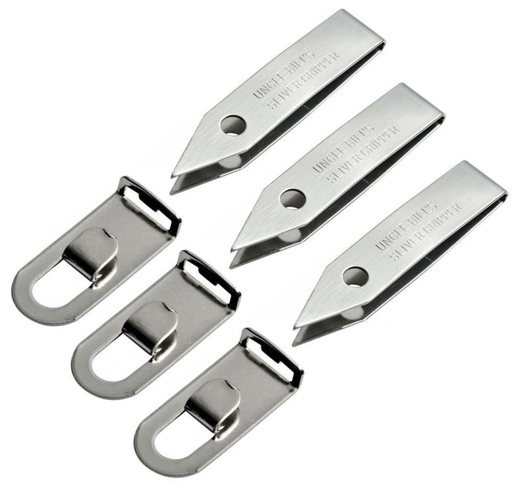 Sliver Gripper Uncle Bill's tweezers with key chain clip for quick, precise splinter removal