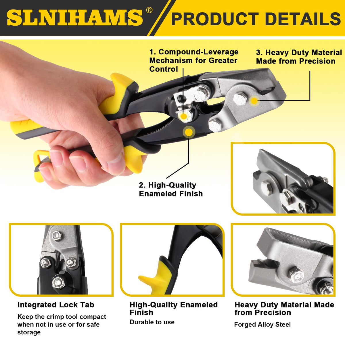 SLNIHAMS integrated safety lock keeps tools compact and safe
