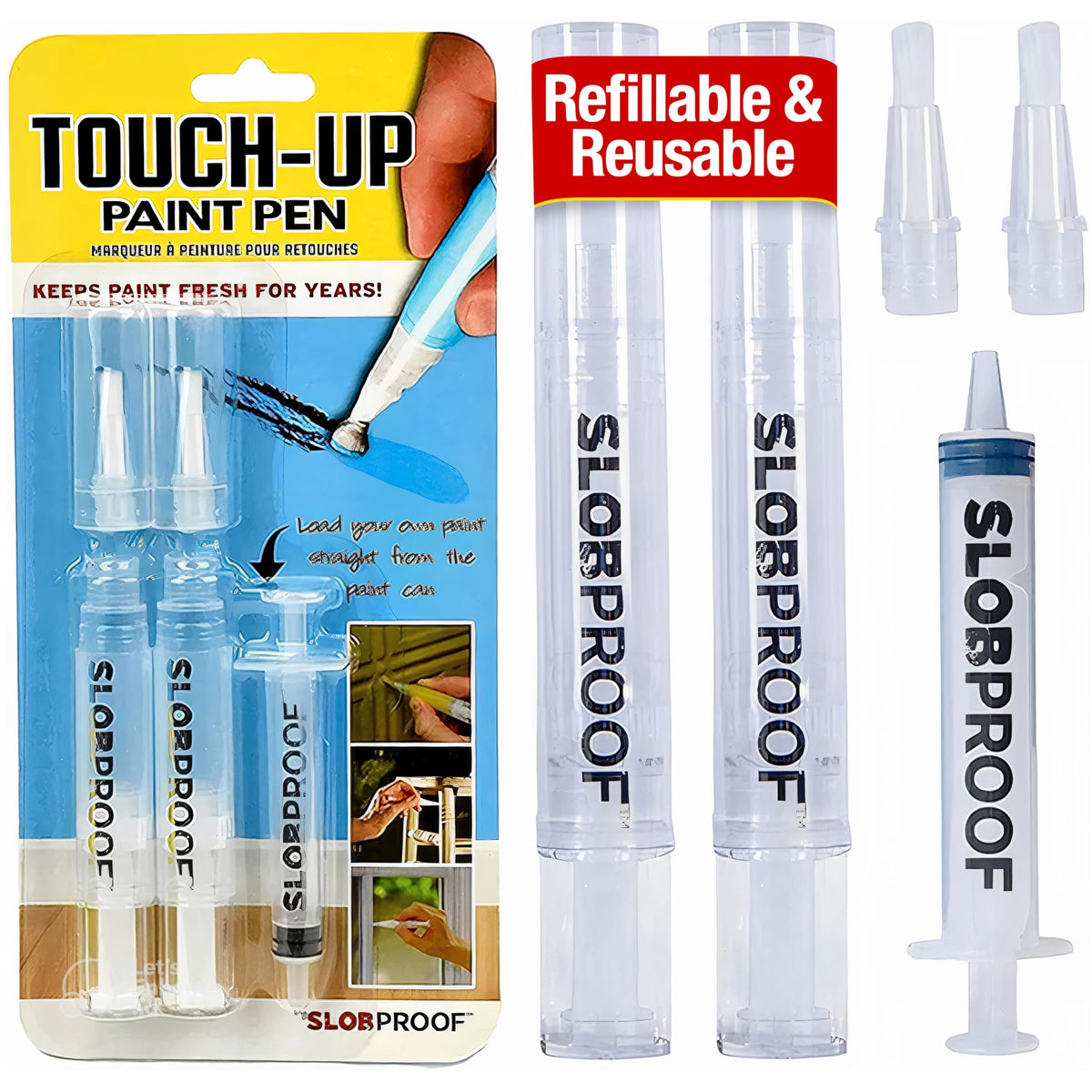 Slobproof refillable touch-up paint pen cap for precise, mess-free repairs.