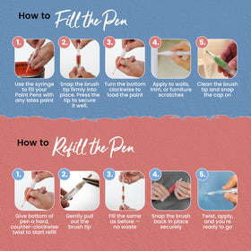 Slobproof reusable paint syringe included for easy refills
