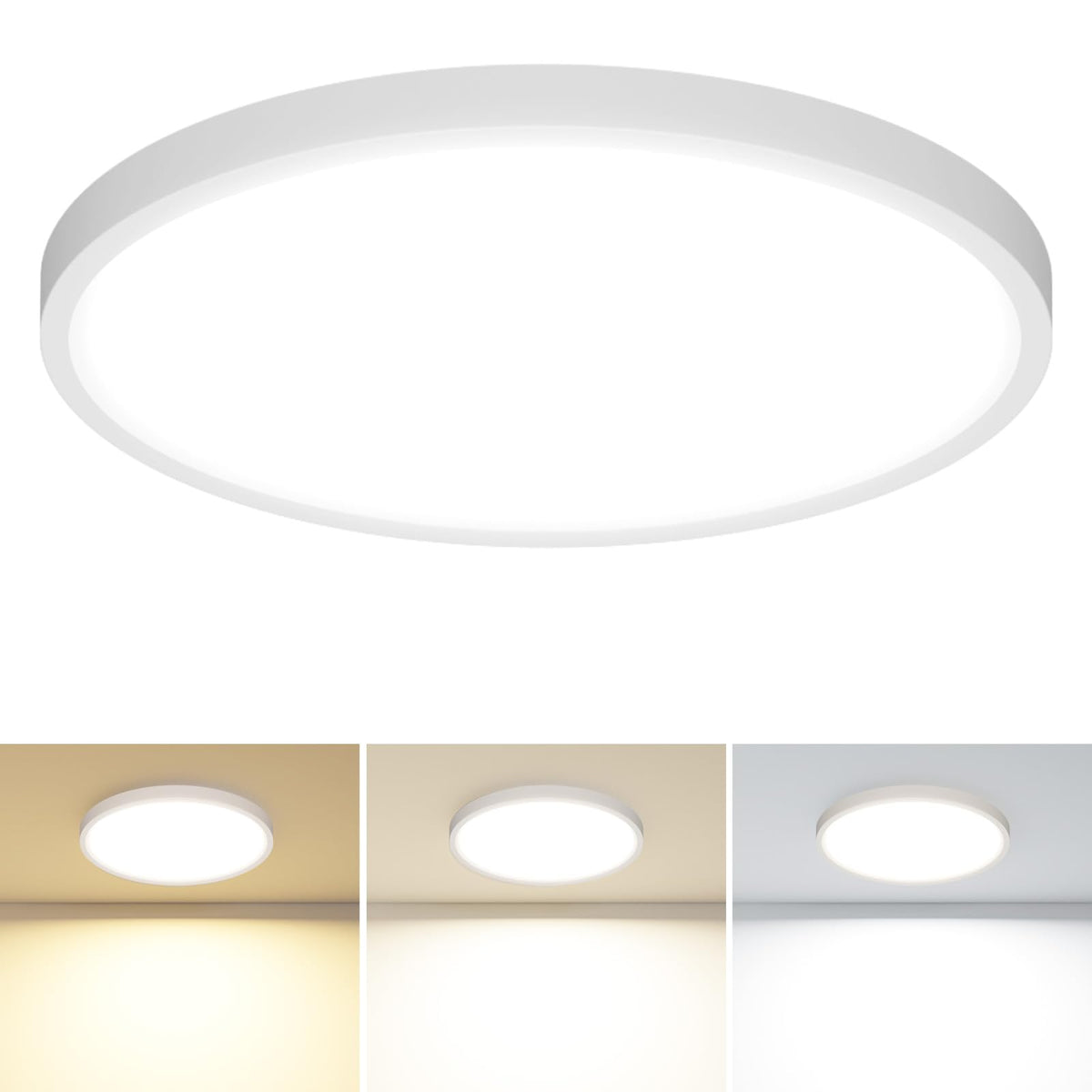 Slochi 1Pack LED flush mount with 3000K-6500K temps for versatile ambient kitchen lighting