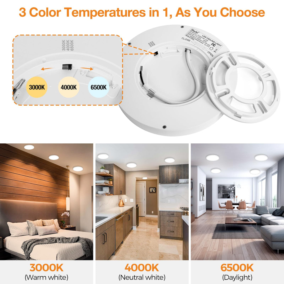 Slochi 1600-lumen brightness that covers large rooms efficiently.