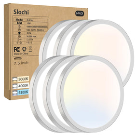 Slochi flush-mount ceiling light 7.5-inch delivers even brightness for any room.