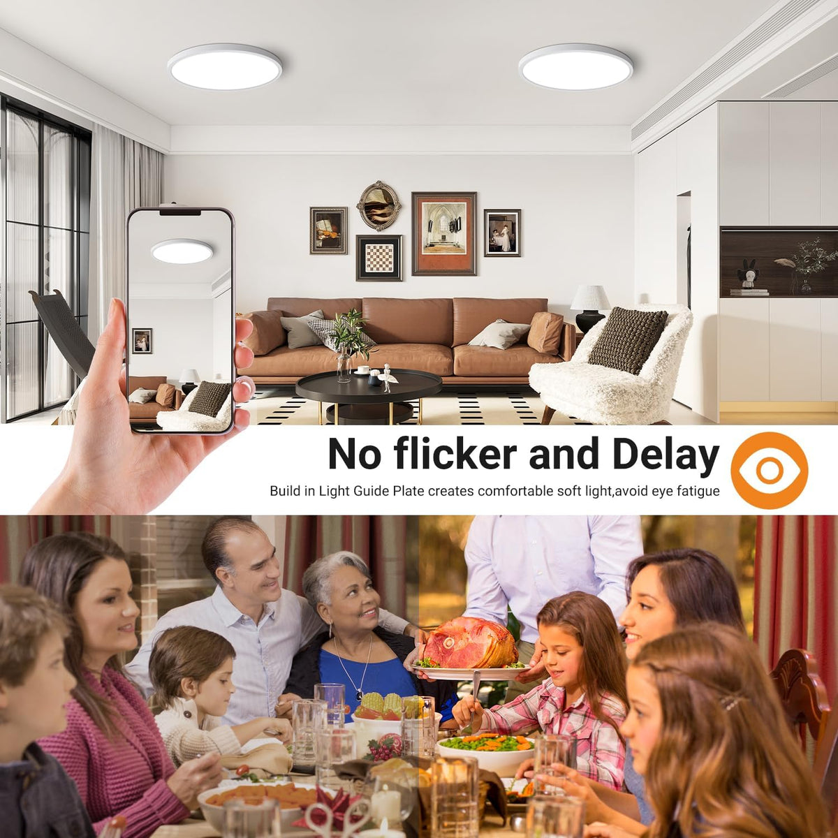 Slochi IP44 waterproof and dustproof ceiling light protects kitchens and bathrooms