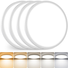 Slochi LED flush-mount 12-inch front view, slim profile ideal for bedrooms