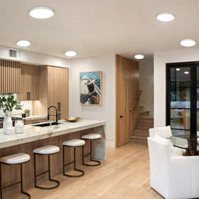 Slochi LED flush mount bathroom closet light with compact design