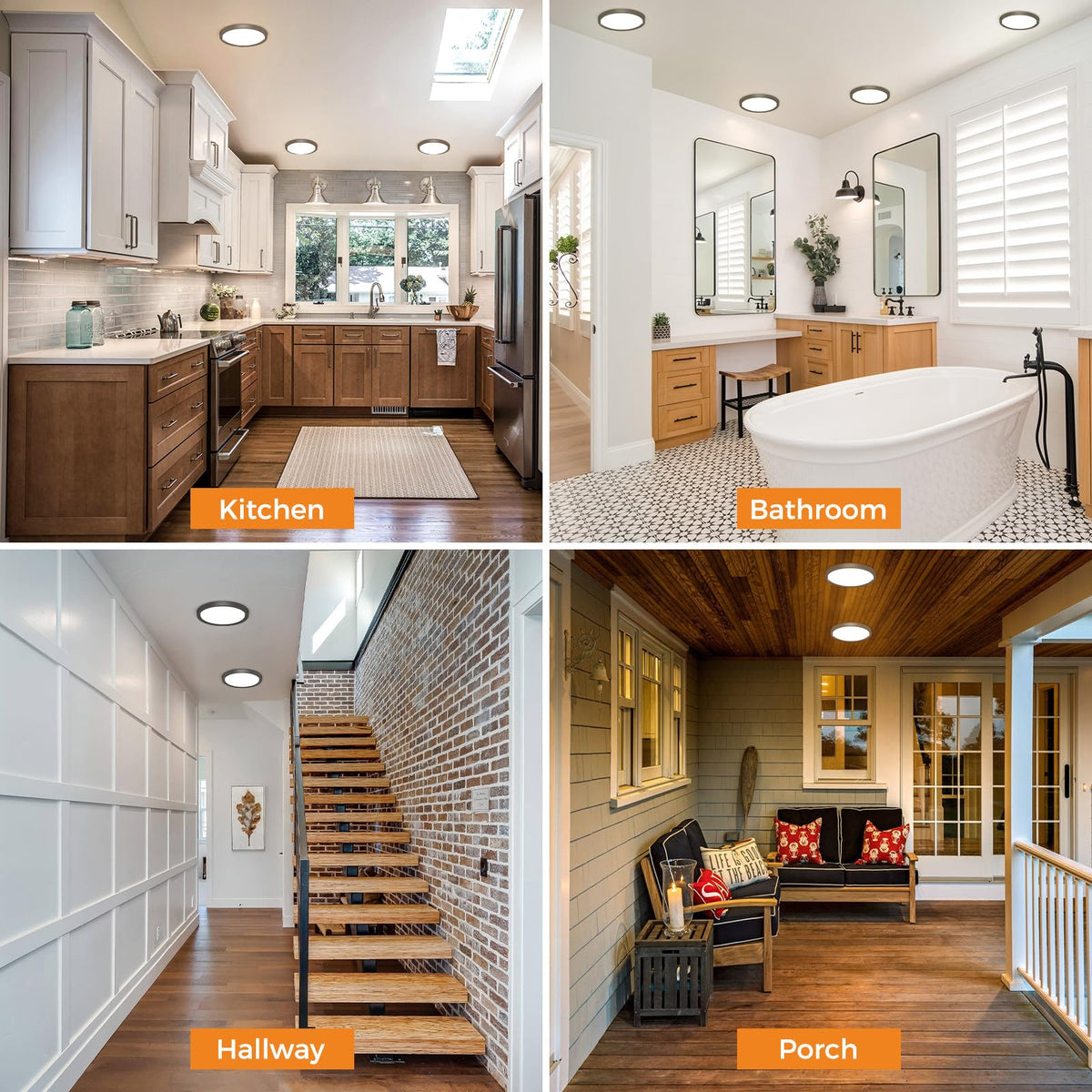 Slochi LED flush mount bedroom ambience demonstrates soft, stable illumination.