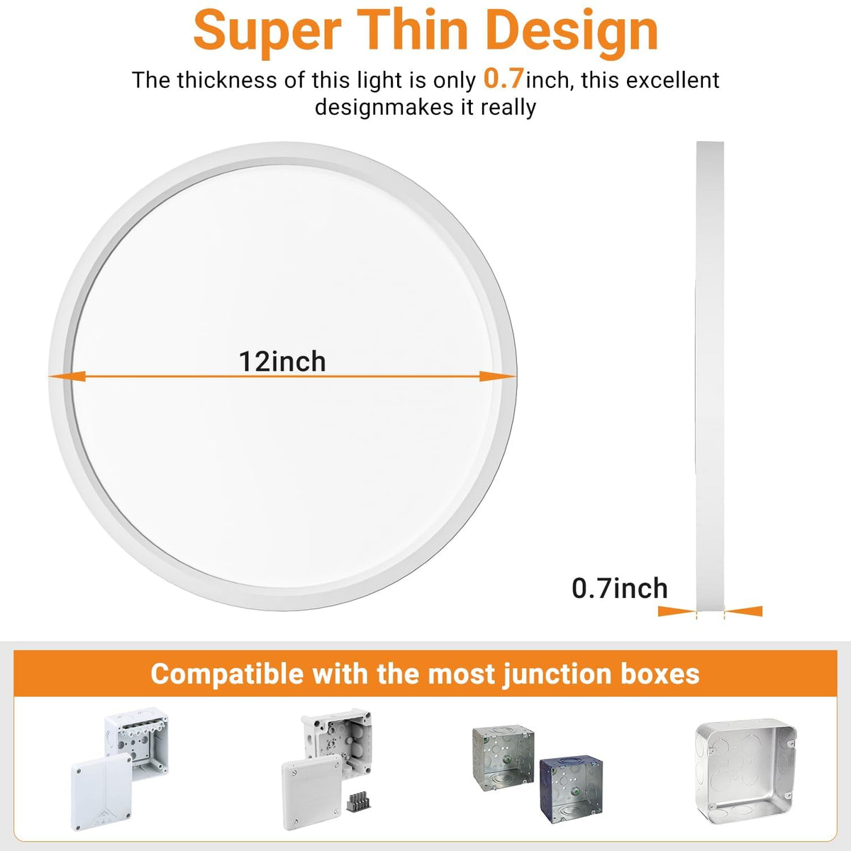 Slochi ultra-thin 0.7 inch profile saves ceiling space