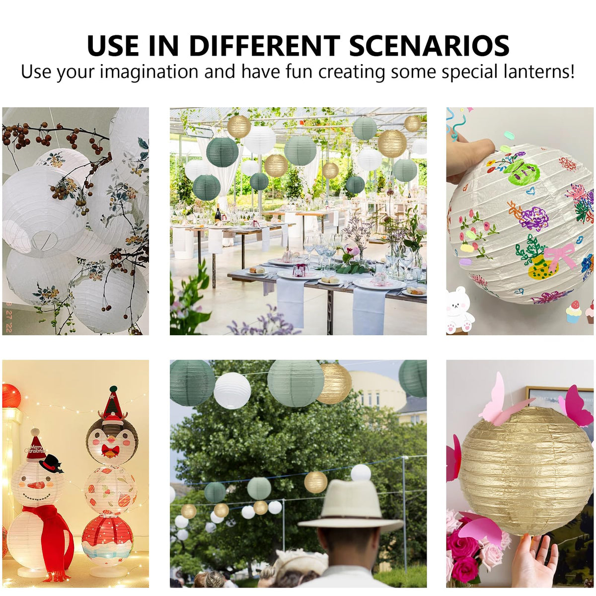 Slofunife lanterns include tape and string for easy hanging