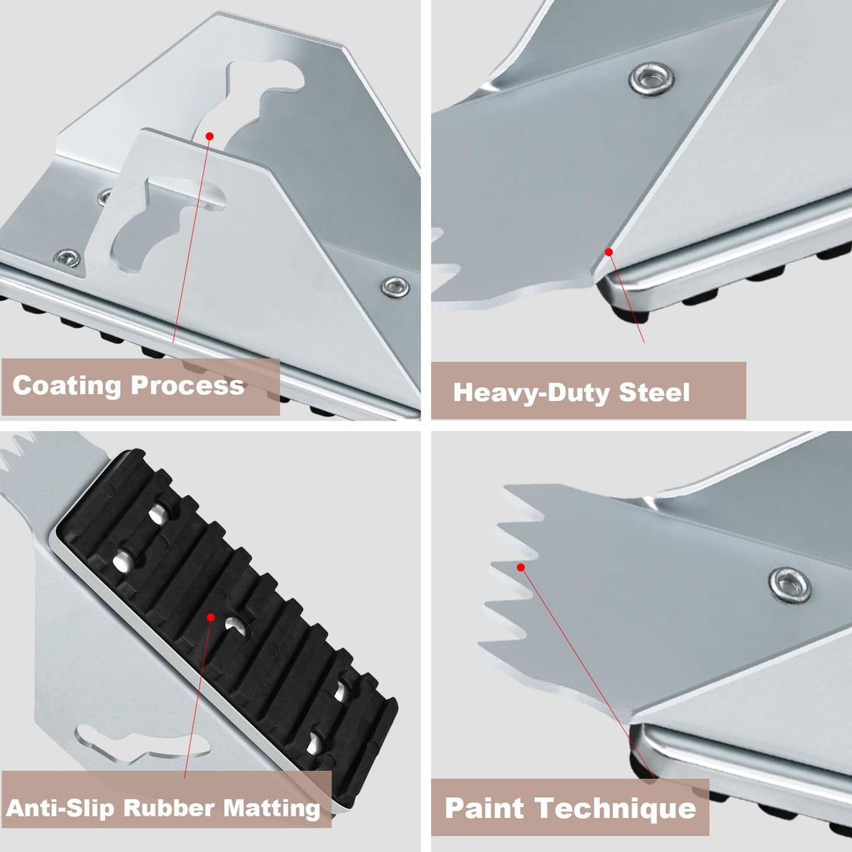 SlogPith 90-degree swivel design enhances ladder stability on rough terrain.