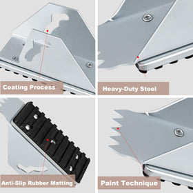 SlogPith 90-degree swivel design enhances ladder stability on rough terrain.